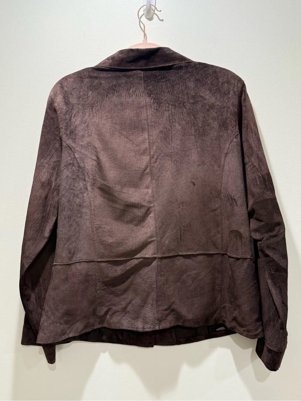 Brandon Thomas Brown Suede-Effect Button Jacket